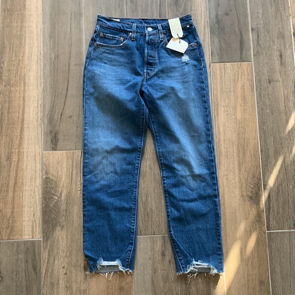NWT Levi's 501 Original High Rise Straight Leg Cropped Jean W26 L26 - Picture 3 of 8